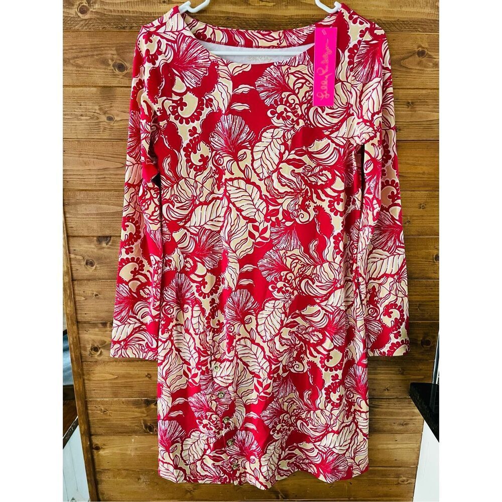Lilly Pulitzer UPF 50+ MADDOX STRAIGHT DRESS - POINSETTIA RED - ISLAND Vibes XL